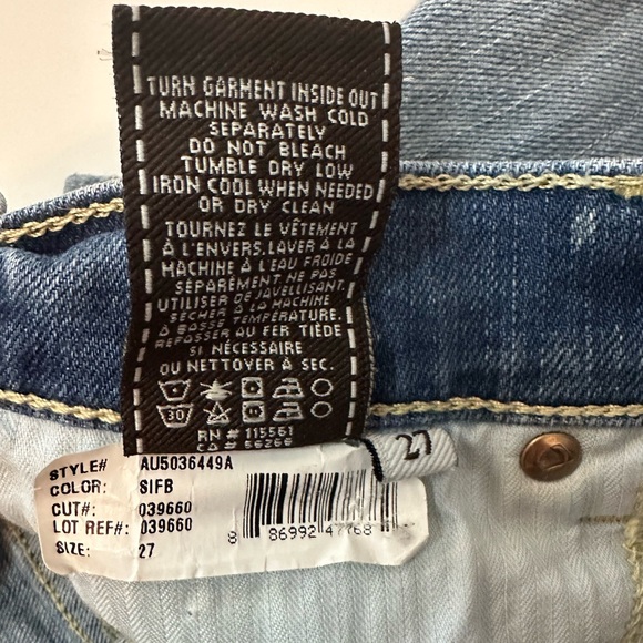 7 FOR ALL MEN JEAN SHORTS SIZE 27 - Picture 4 of 5